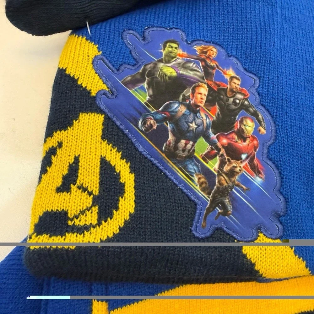 Avengers Boys Girls Knit Hat Gloves and Scarf Set One Size